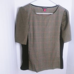 Vince Camuto Puff Sleeve Plaid Shirt